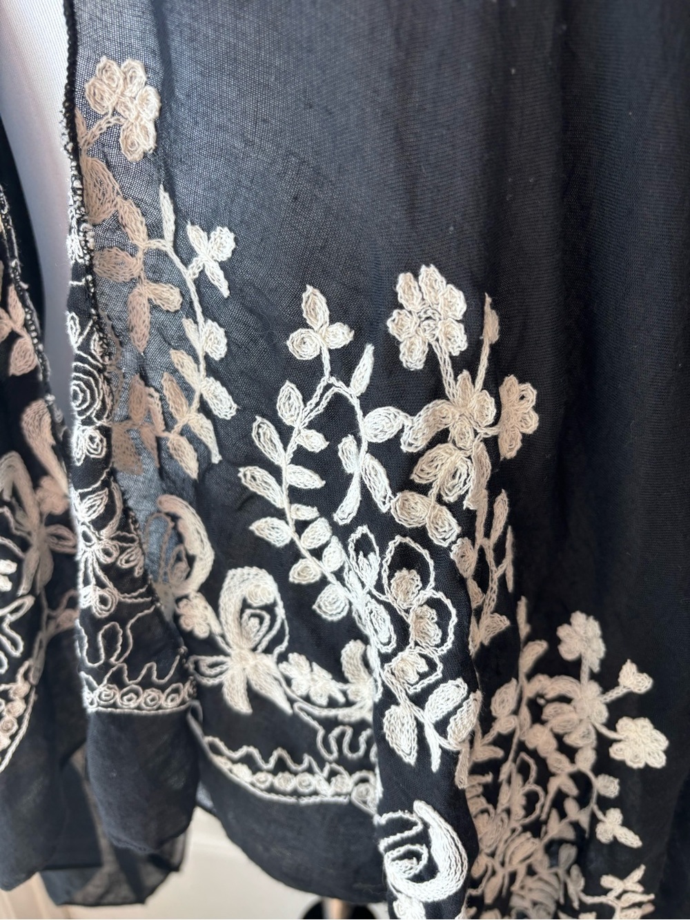 INC International Concepts Embroidered Black Sheer Kimono - Picture 4 of 5